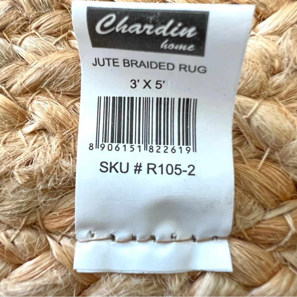 CHARDIN HOME 100% Natural Jute Hand Woven Braided Decorative Bohemian Home Rug